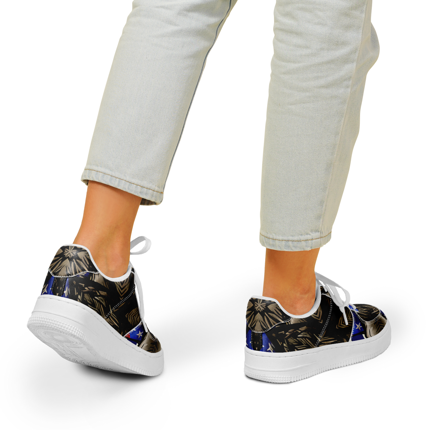 Women's Patriotic Kaleidoscope Pattern All-Over Print Core Low Shoes