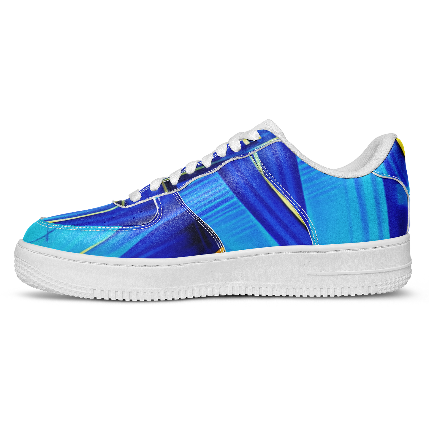 Women's Vibrant Blue Geometric All-Over Print Core Low Shoes