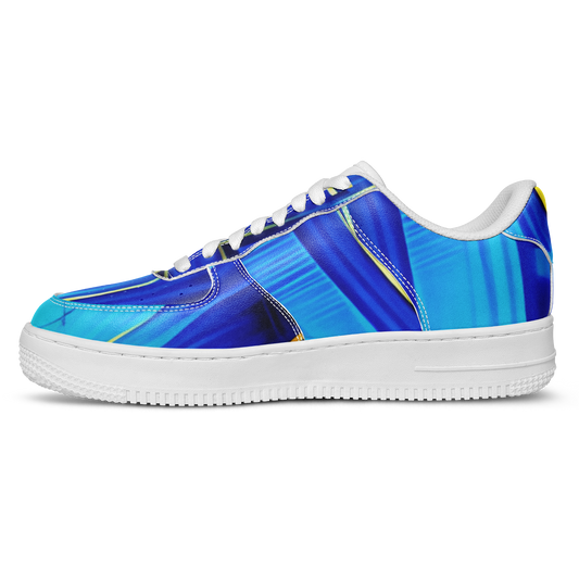 Women's Vibrant Blue Geometric All-Over Print Core Low Shoes
