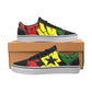 Men's Red Yellow Green and Black Stars Low Top Skateboarding Shoes