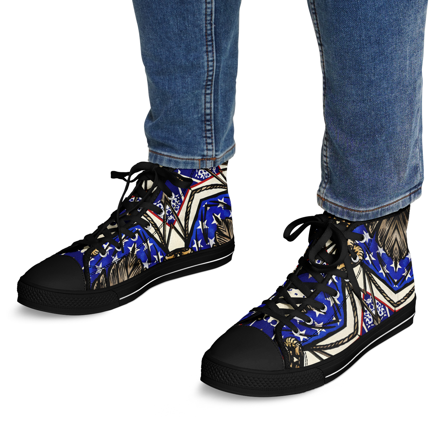 Men's Kaleidoscope Star Pattern All-Over Print Urban Peak High Top Shoes