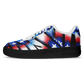 Women's Red White Blue Geometric Pattern All-Over Print Core Low Shoes