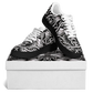 Men’s Black Intricate Silver Chain Tattoo Pattern High Core Low Shoes