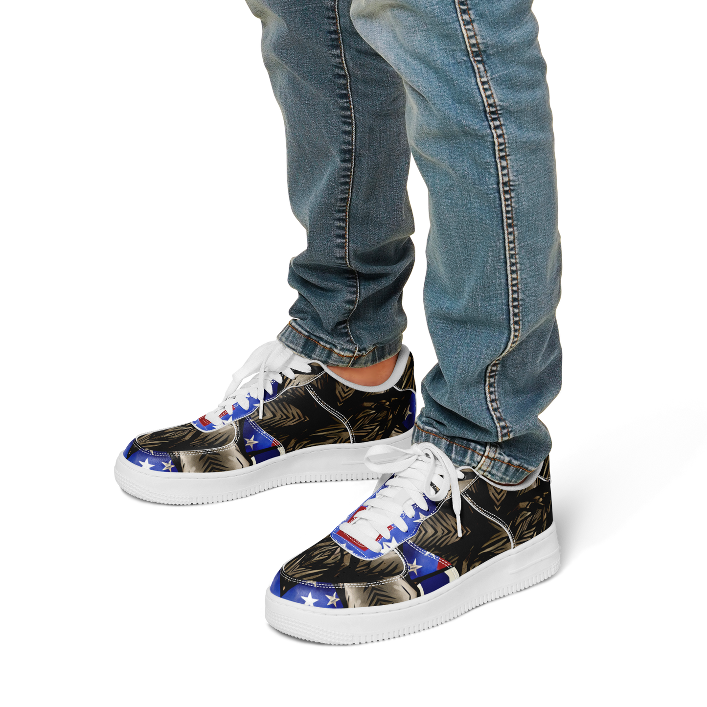 Men's Patriotic Kaleidoscope Pattern All-Over Print Core Low Shoes