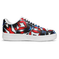 Men's Red White Blue Geometric Pattern All-Over Print Core Low Shoes