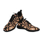 Men's Brown Geometric Pattern All-Over Print Men's Pull Loop Sneakers (Model 02001)