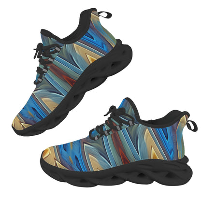 Women's Retro Radiant Waving Pattern All-Over Print Twisted Sole Sneakers