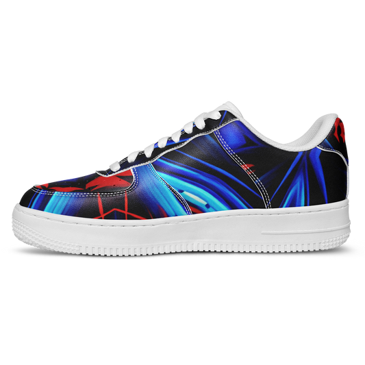 Women's Blue & Red Kaleidoscope Pattern All Over Print Core Low Shoes