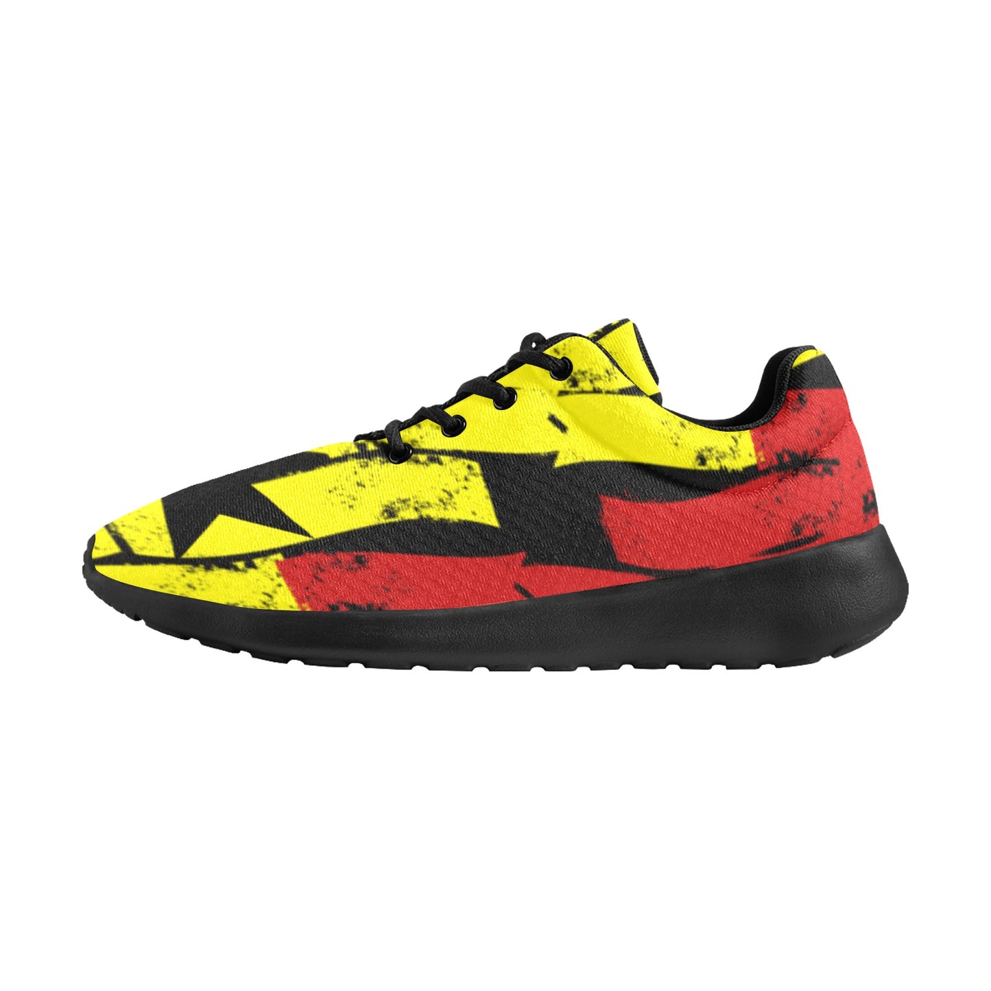 Women's Ghana Flag & Black Star Pattern All-Over Print Athletic Shoes.