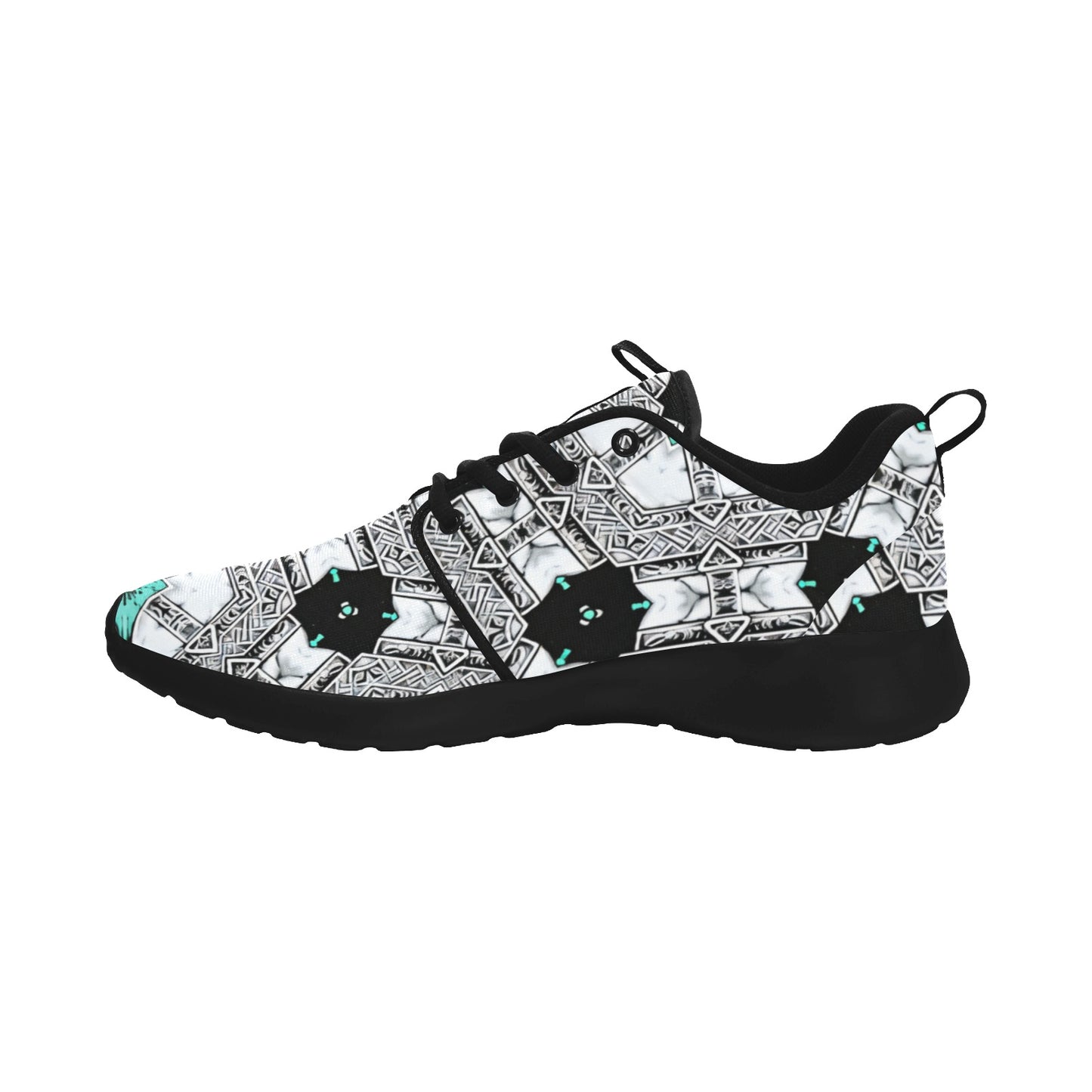 Men's Kaleidoscope Geometric Pattern All Over Print Pull Loop Sneakers