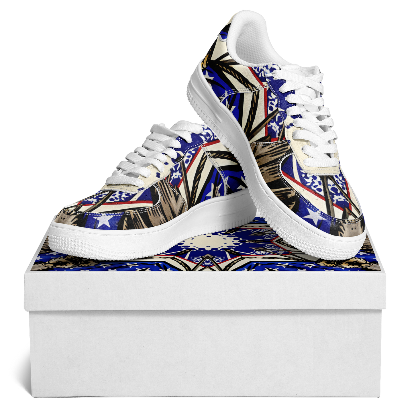 Men's Kaleidoscope Star Pattern All-Over Print Core Low Shoes