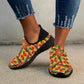 Women's Vibrant African Kente Geometric All-Over Print Fly Weave Drop-in Heel Sneakers