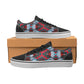 Men's Red, Green & White Teal Aztec Geo Pattern All-Over Print Low Top Skateboarding Shoes