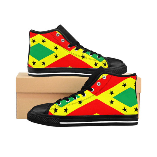 Women's Red Yellow Green Black Stars Pride Flag High-Top Sneakers