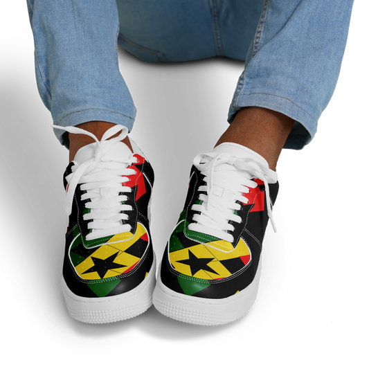 Men's Red Yellow Green and Black Stars Core Low Shoes