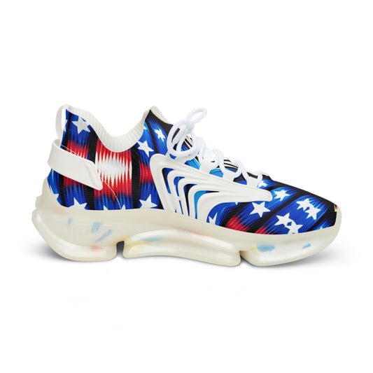 Men's American Flag Stars & Stripes Pattern All Over Print Mesh Sneakers