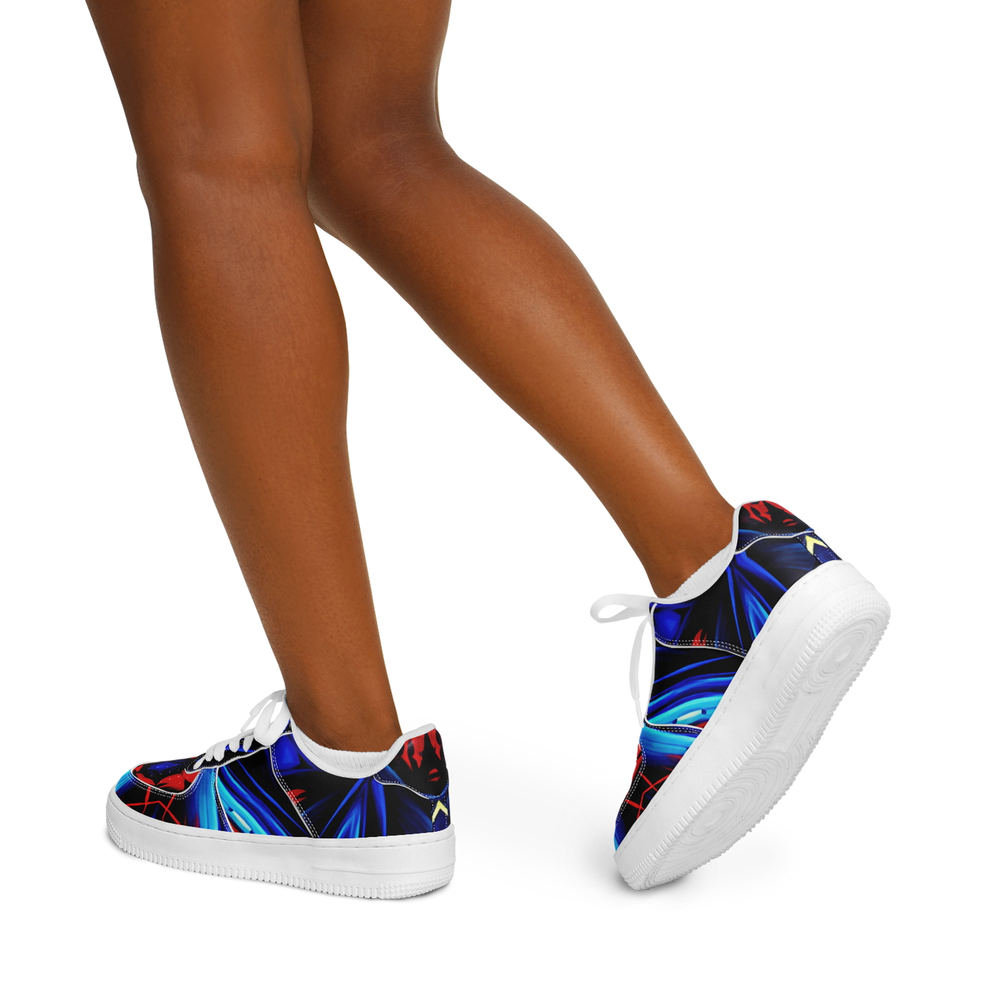 Women's Blue & Red Kaleidoscope Pattern All Over Print Core Low Shoes