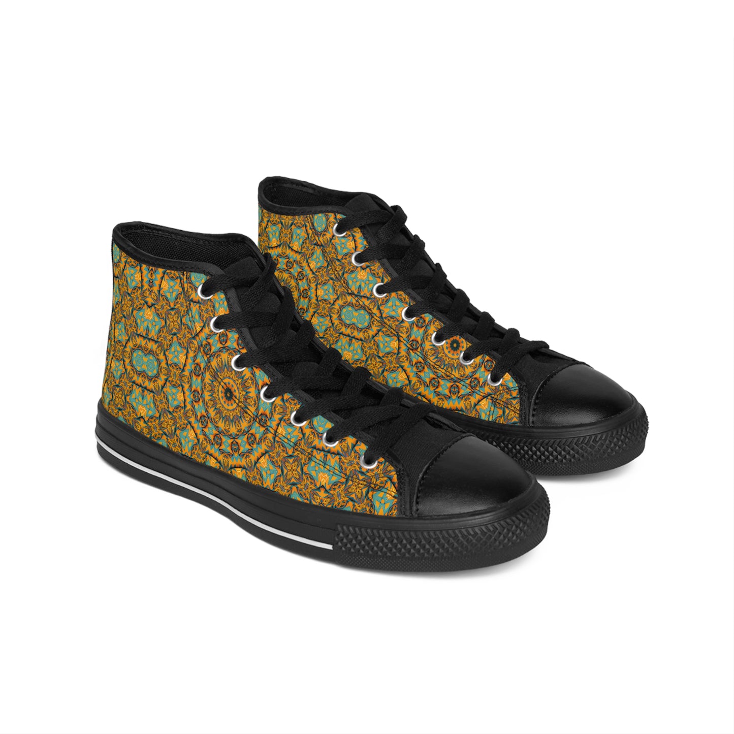Women's Mosaic Patterned High-Top Sneakers