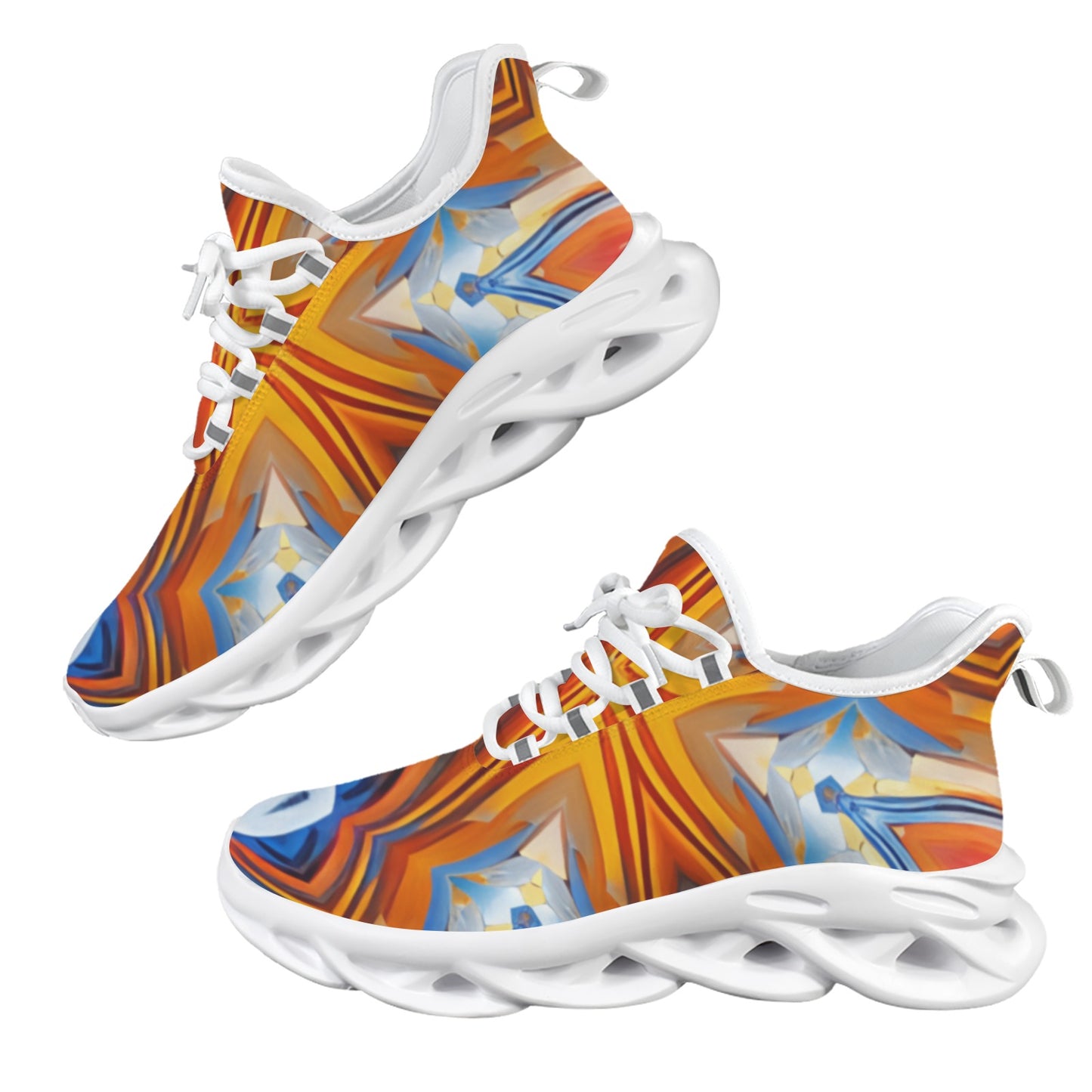 Women' Abstract Flame Kaleidoscope Pattern All Over Print Twisted Sole Sneakers