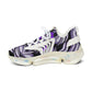 Women's Purple Swirl Mesh Sneakers with White Sole