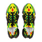 Men's Red Yellow Green Black Stars Athletic Mesh Sneakers
