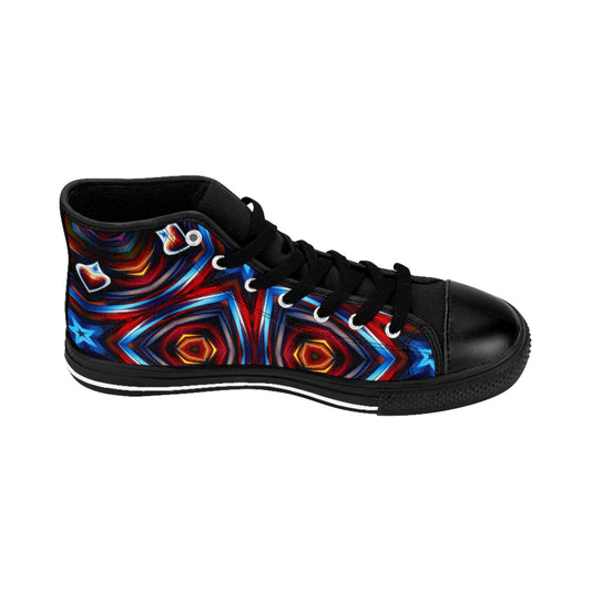 Men's Vibrant Geometric Kaleidoscope All Over Print High-Top Sneakers