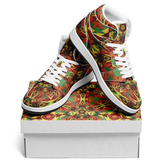 Men's Bold Tribal Kaleidoscope Motion High Top Shoes