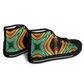 Men's Green & Gold Psychedelic Floral Pattern All-Over Print Urban Peak High Top Shoes