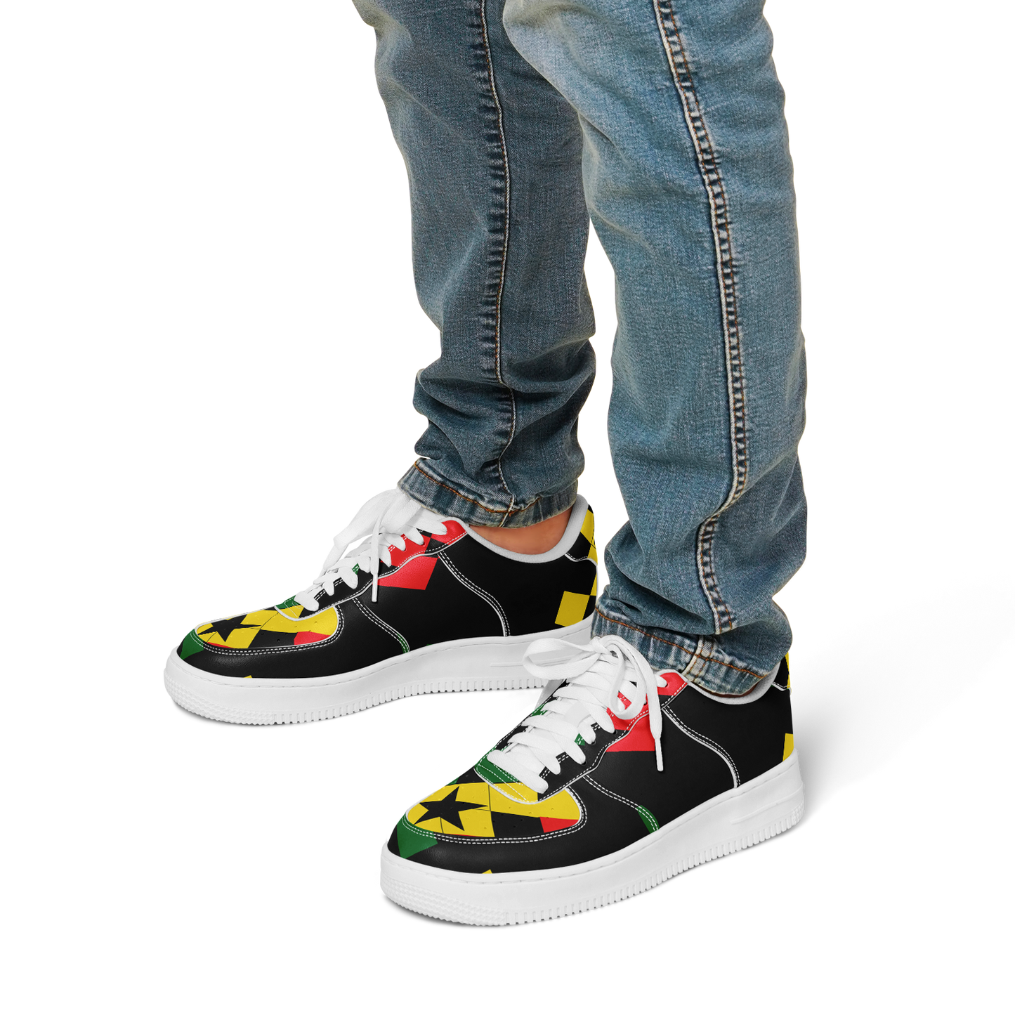 Men's Red Yellow Green and Black Stars Core Low Shoes
