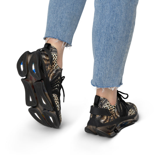 Women's Leopard Pattern All Over Print Mesh Fashion Sneakers