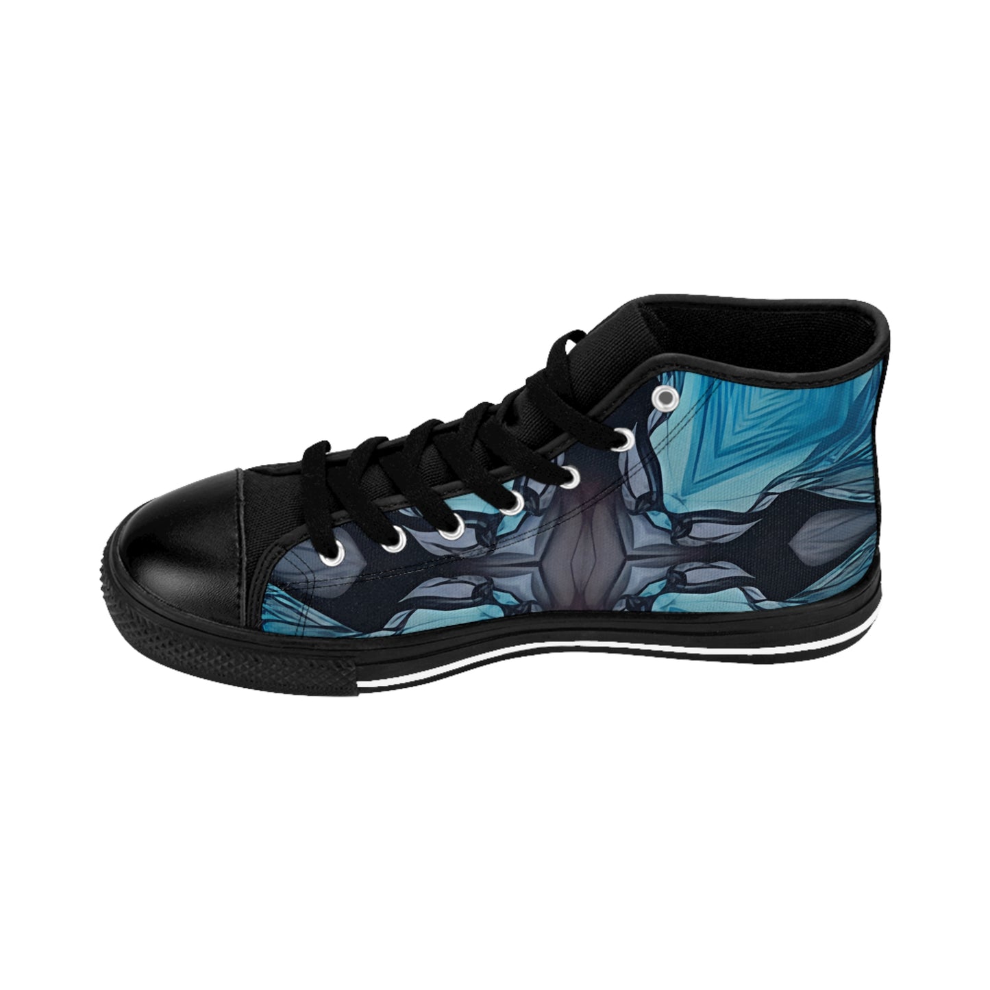 Men's Blue Geometric Pattern All Over print High-Top Sneakers