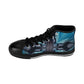 Men's Blue Geometric Pattern All Over print High-Top Sneakers