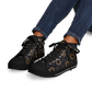 Women's Geometric Floral Pattern in Black & Brown Urban Peak High Top Shoes