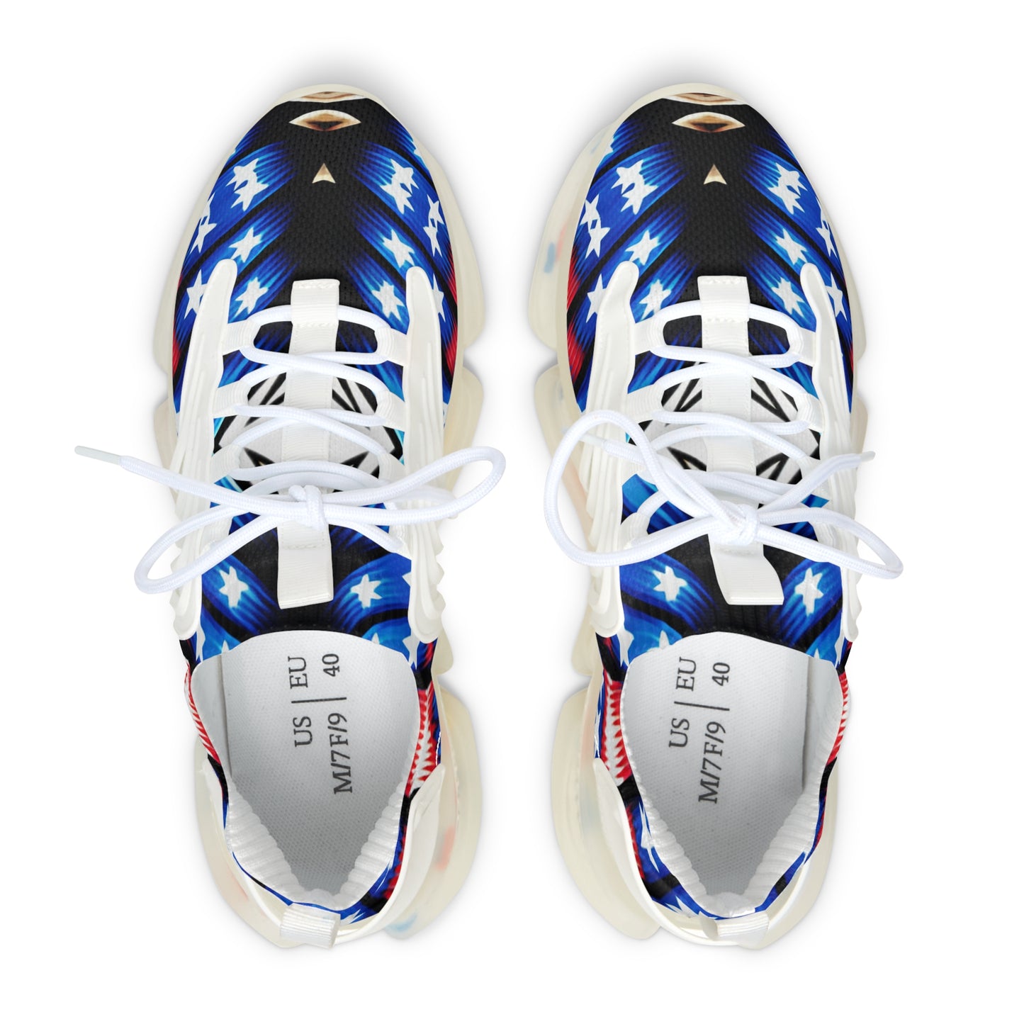 Women's American Flag Stars & Stripes Pattern All Over Print Mesh Sneakers
