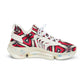 Men's Red Geometric Kaleidoscope Pattern Athletic Mesh Sneakers