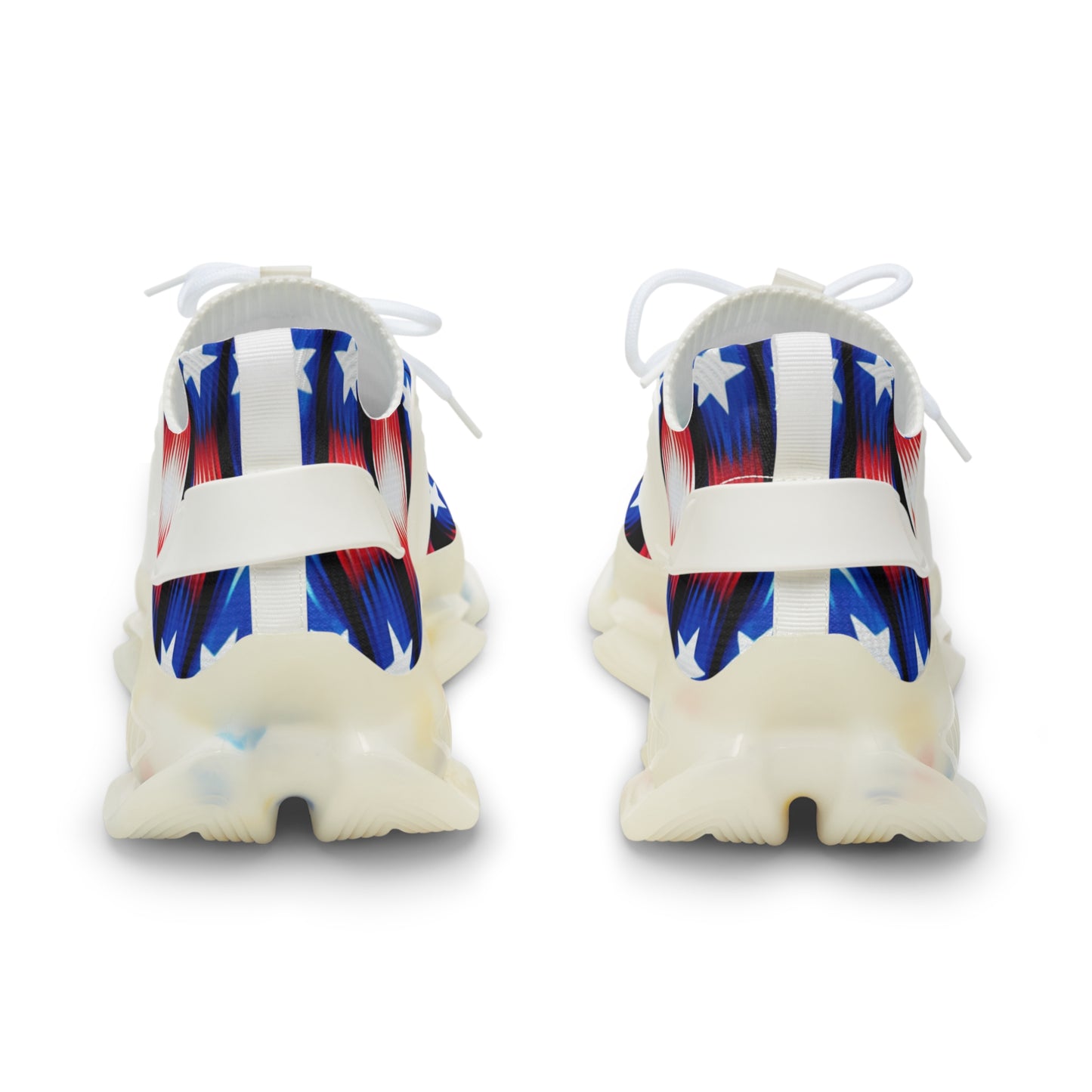 Men's American Flag Stars & Stripes Pattern All Over Print Mesh Sneakers