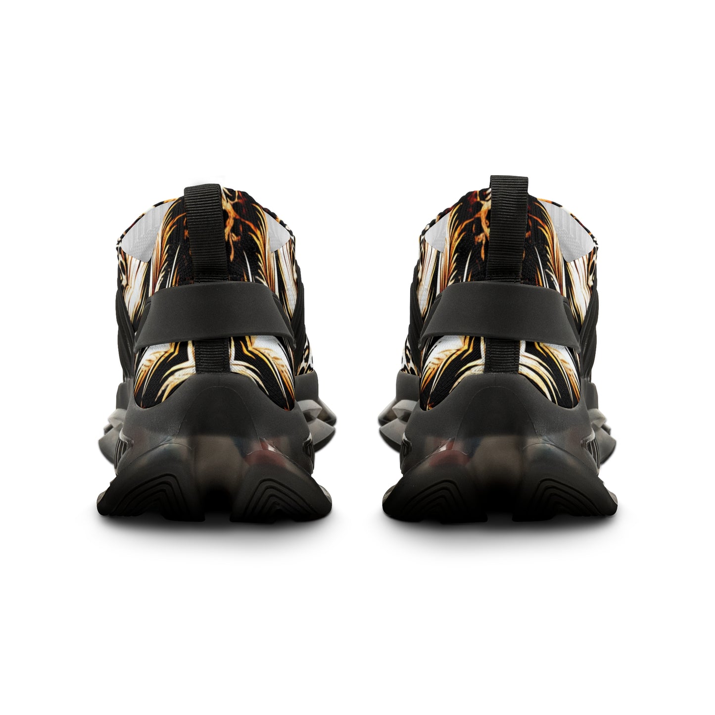 Men's Luxe Leopard Scroll Pattern All Over Print Mesh Sneakers