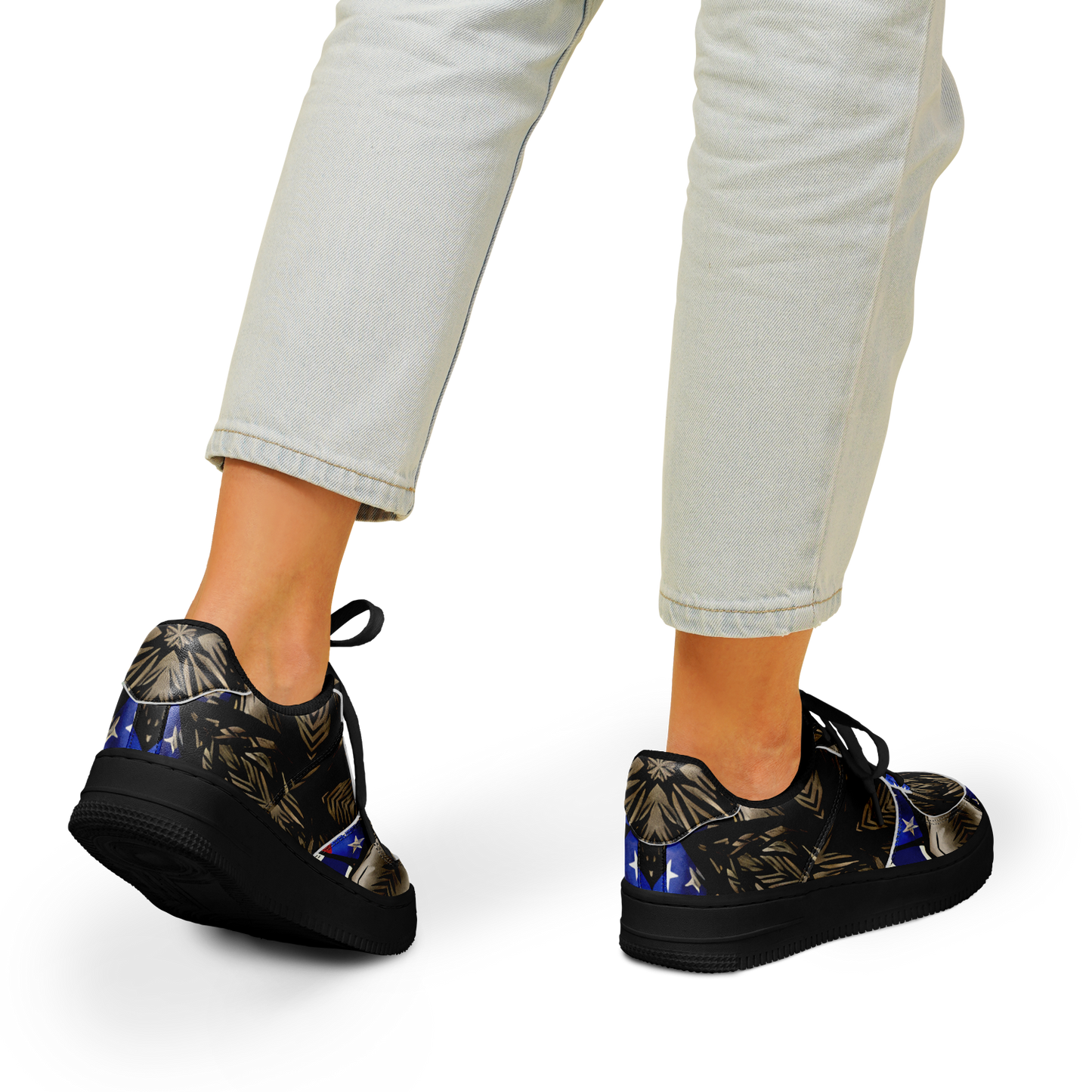 Women's Patriotic Kaleidoscope Pattern All-Over Print Core Low Shoes