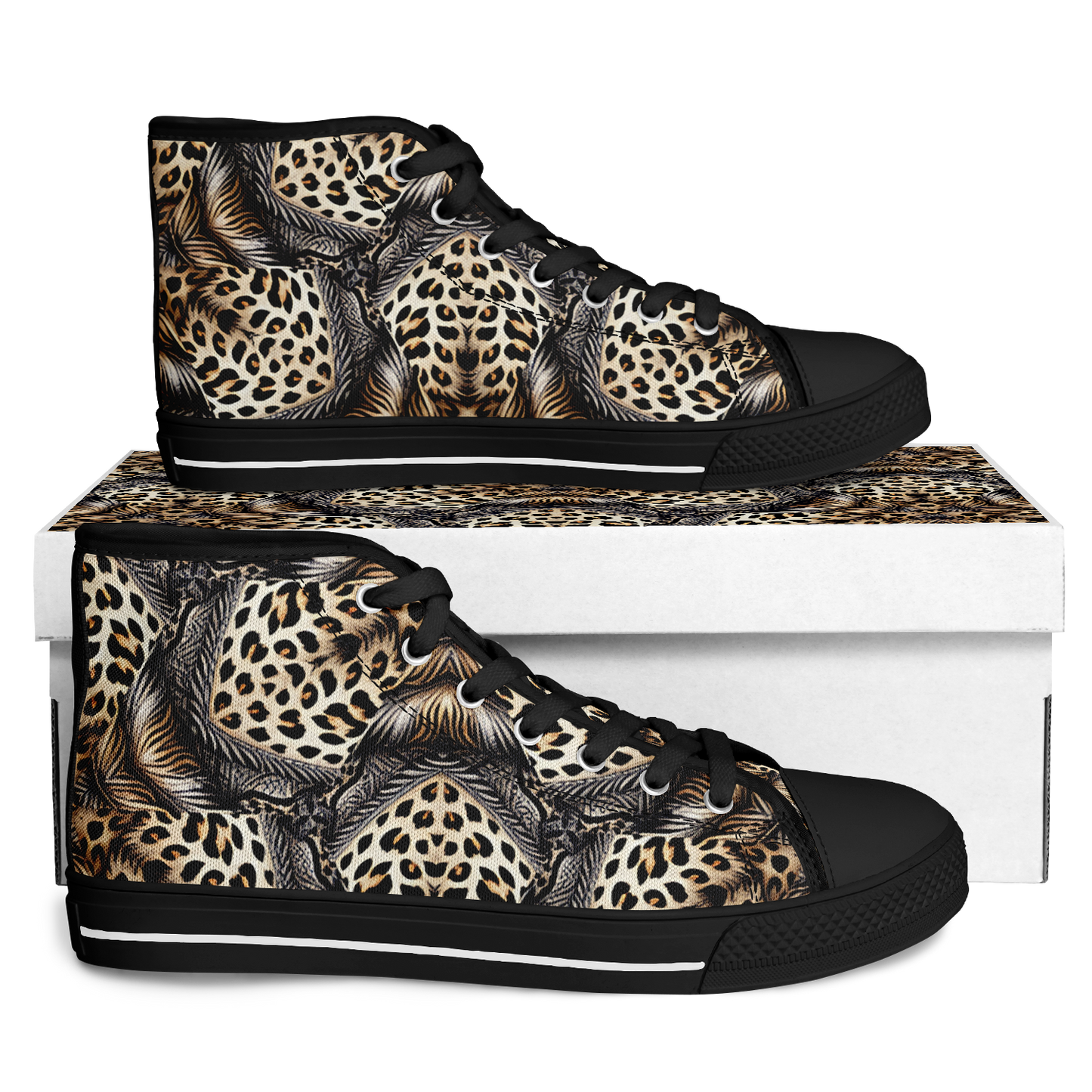 Men's Kaleidoscope Leopard Pattern All-Over Print Urban Peak High Top Shoes