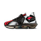 Men's Red Black & White Geometric Pattern All Over Print Mesh Workout Sneakers