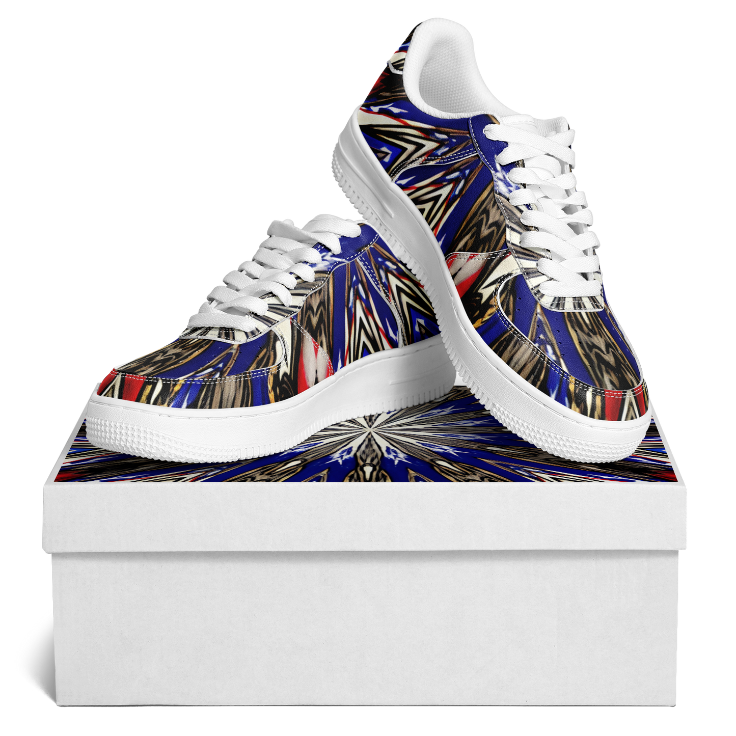 Men's Starburst Patriotic Colors Pattern All-Over-Print Core Low Shoes