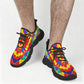 Men's Bold Rainbow Kente-Inspired Geometric Pattern All Over Print Twisted Sole Sneakers