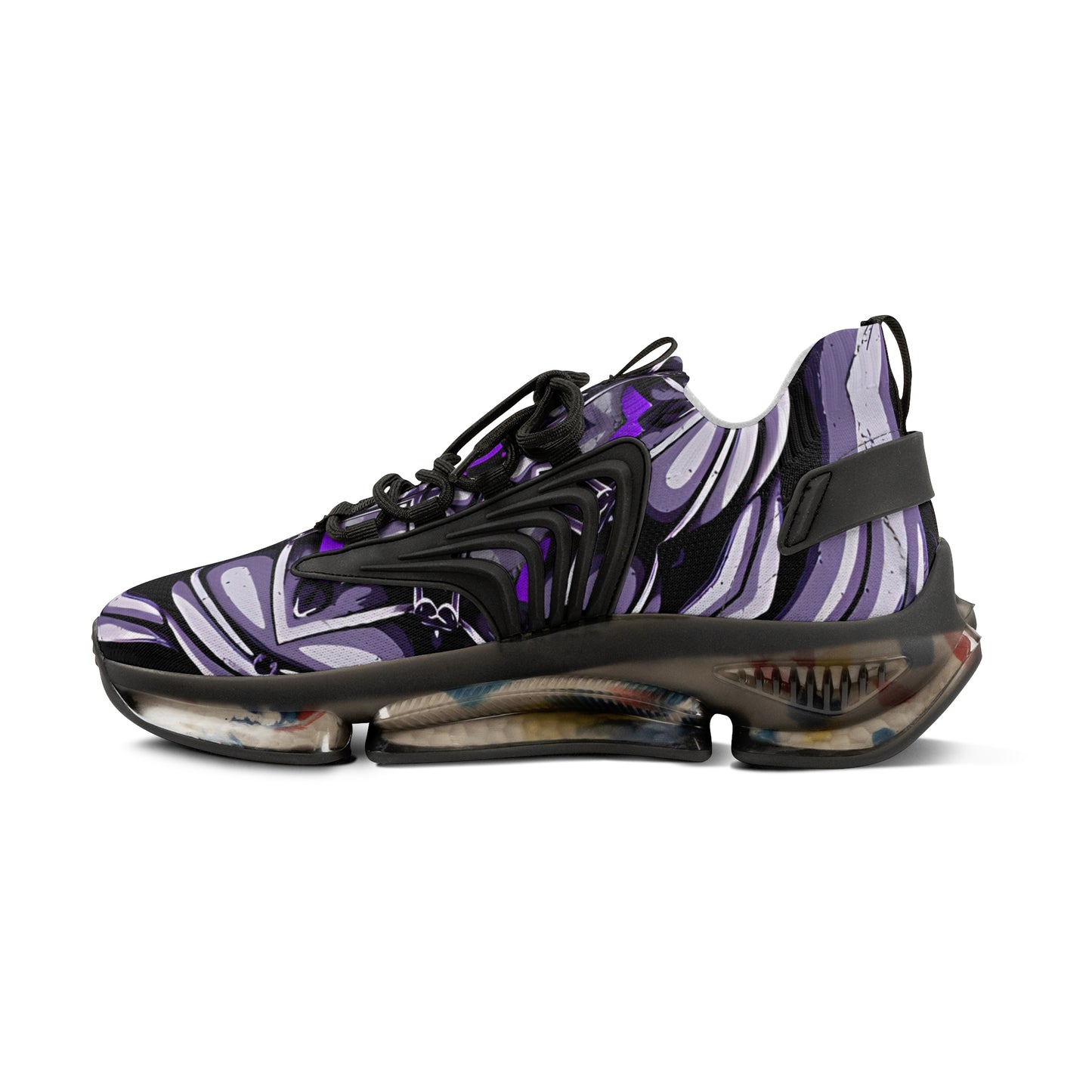 Men's Purple Swirl Mesh Sneakers with Black Sole
