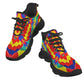 Men's Bold Rainbow Kente-Inspired Geometric Pattern All Over Print Twisted Sole Sneakers