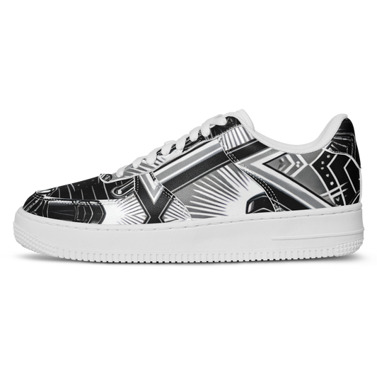 Men' Monochrome Gothic Kaleidoscope Pattern All Over Print Core Low Shoes