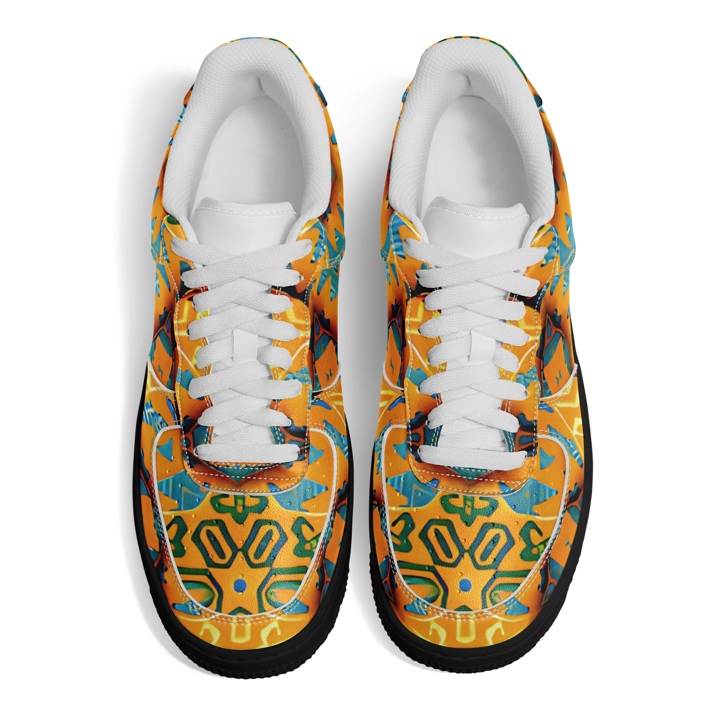 Men's Golden Kaleidoscope Pattern Core Low Shoes