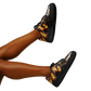 Women's Golden & Black Kaleidoscope Pattern All-Over Print Core Low Shoes