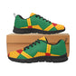 Men Bold Green, Red & Gold African Kente-Inspired Pattern All-Over Print Breathable Running Shoes