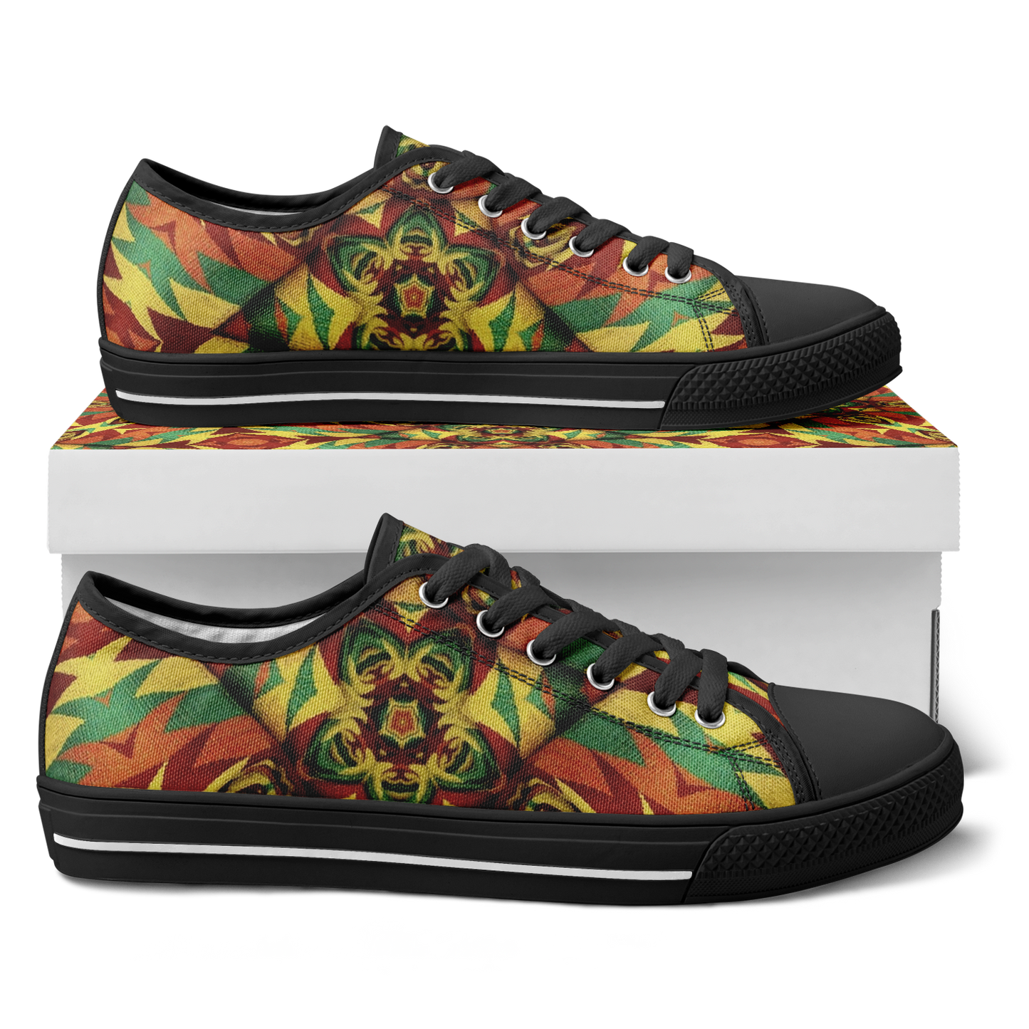 Men's Bold Tribal Kaleidoscope Pattern All Over Print All Over Print Urban Peak Low Shoes