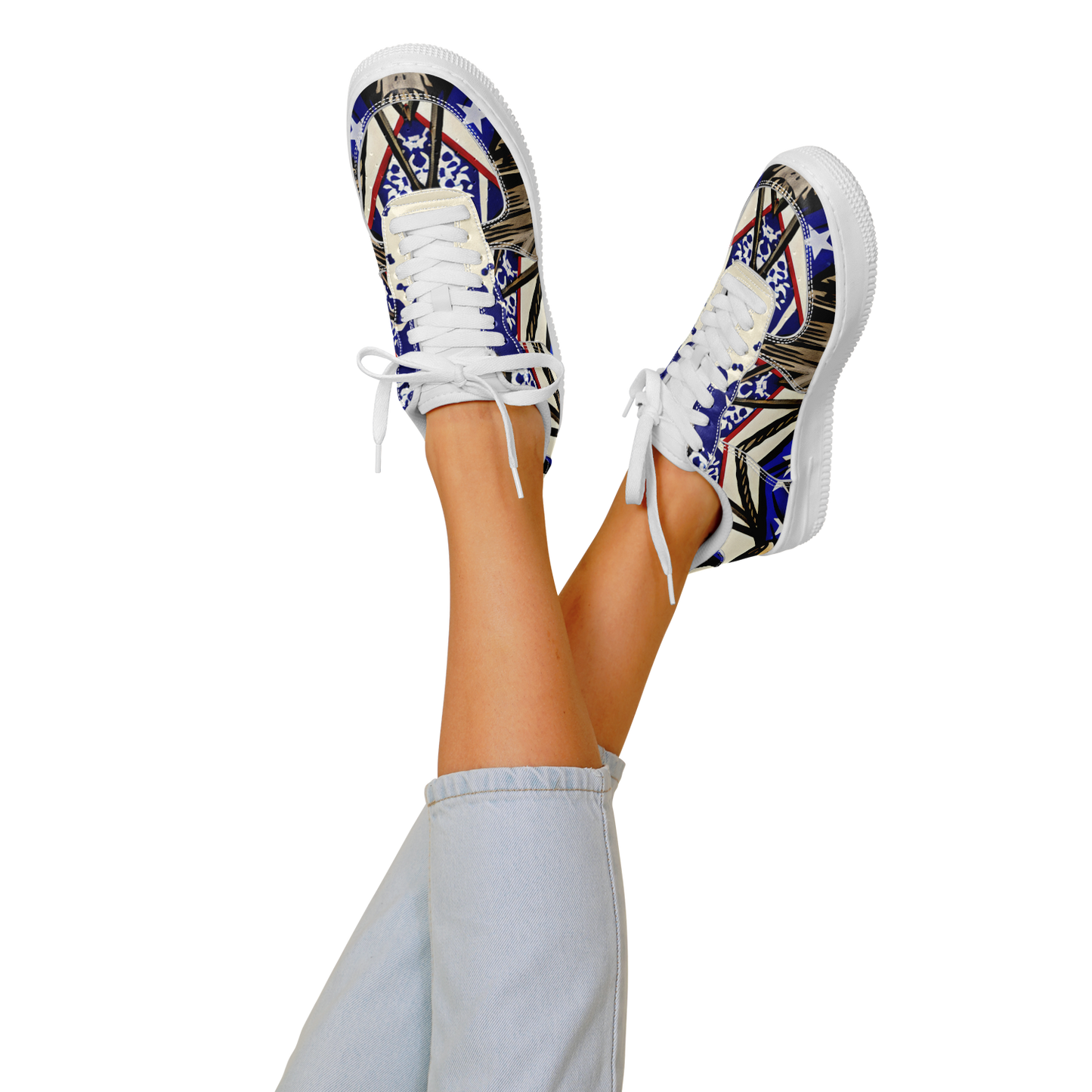 Women's Kaleidoscope Star Pattern All-Over Print Core Low Shoes